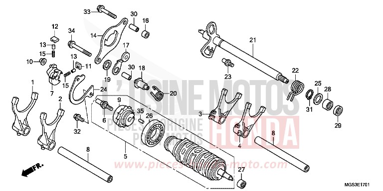 SCHALTTROMMEL (NC700XD) von NC700X DCT DEGITAL SILVER METALLIC (NHA30) von 2013
